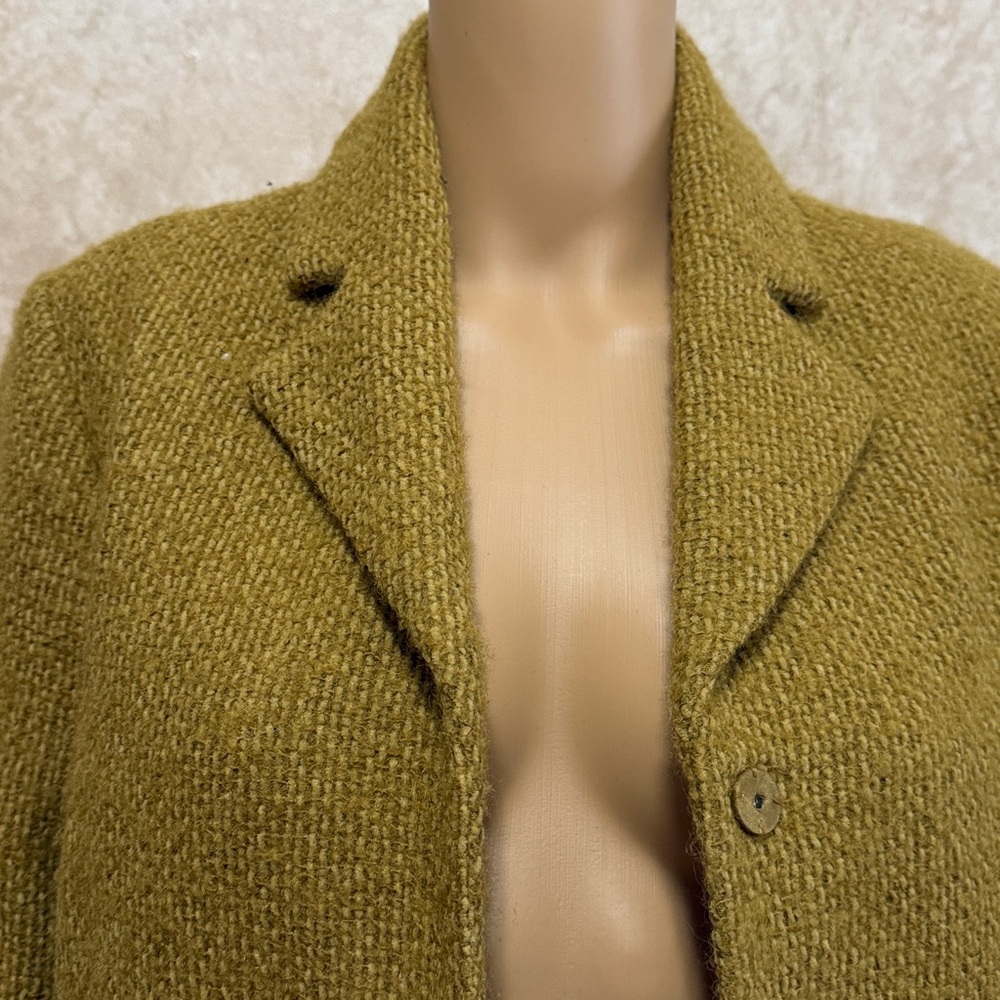 Eileen Fisher wool mixed mohair blazer jacket dress jacket M mustard made in USA - Picture 4 of 11